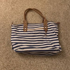 Blue and White Stripe Bag